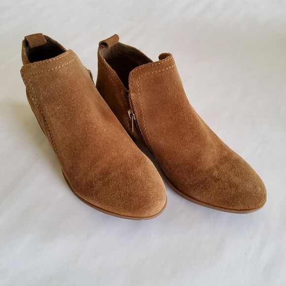 New Diba Tan Suede Leather Ankle Boots Booties Size 7 - Picture 4 of 7
